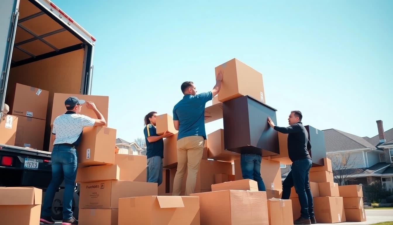 Best Toronto Movers efficiently packing and lifting furniture during a residential move.