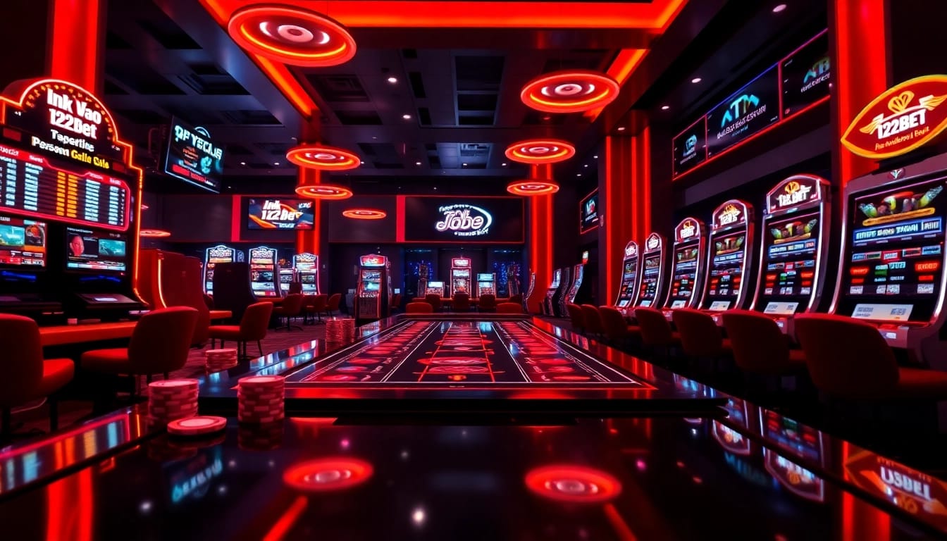 Experience excitement with ink vao 12bet, featuring a modern online casino setup filled with dynamic gaming elements.