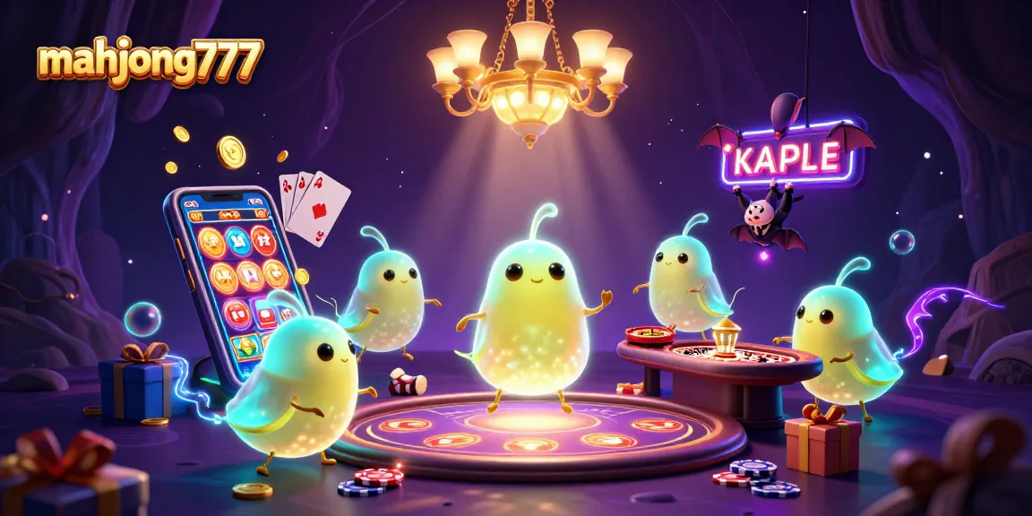 Immerse in a vibrant mahjong777 casino scene featuring bioluminescent glowworms and exciting gaming elements.