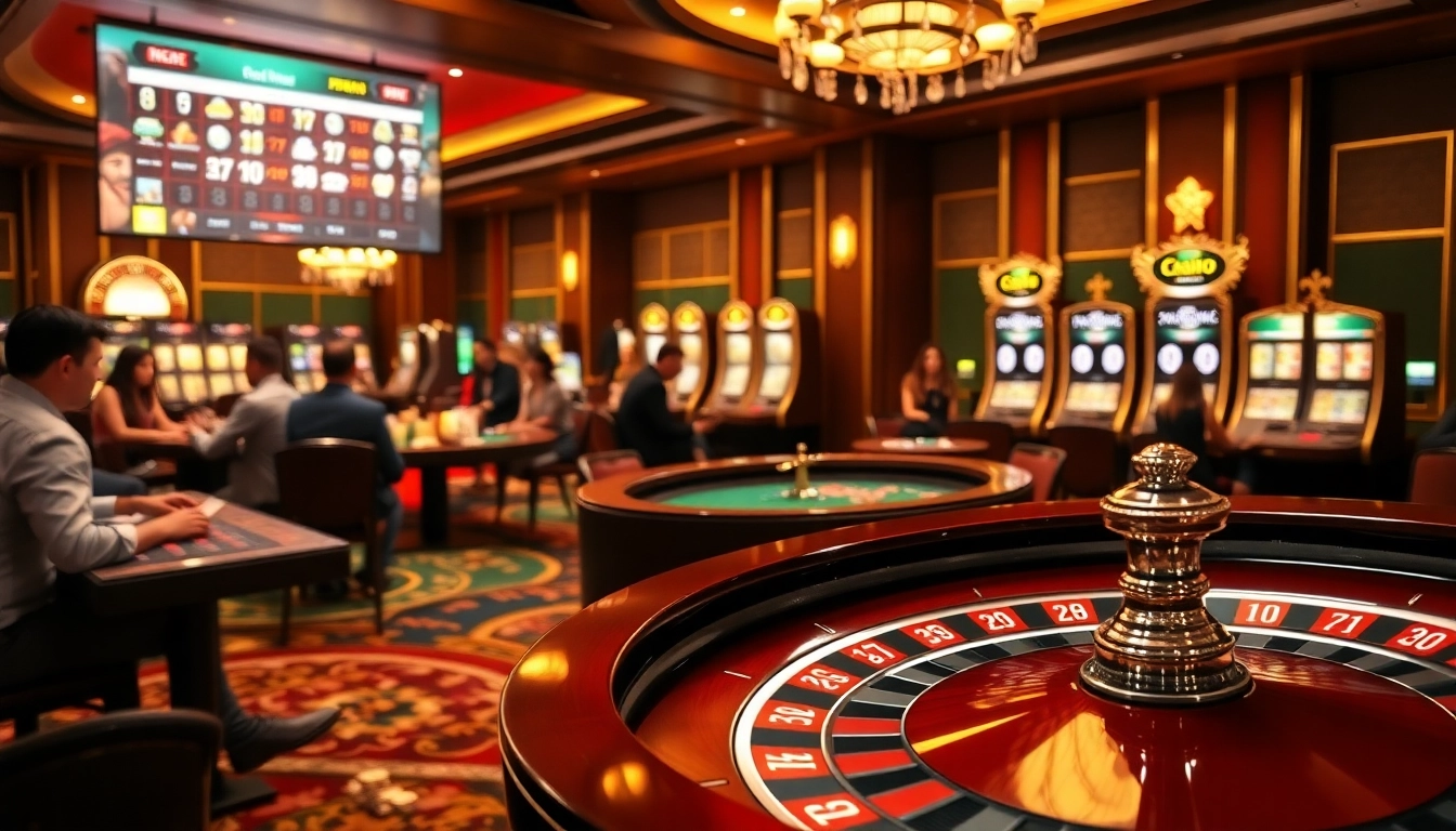 Vivez l'excitation d'un casino en ligne français avec une roulette élégante et une ambiance de jeu vibrante.