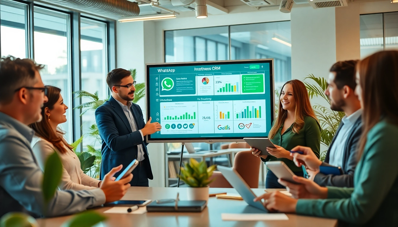 Enhance customer engagement with WhatsApp Business CRM solutions in a professional team setting.