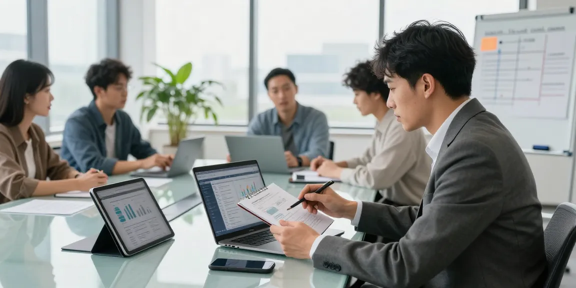 Consulting professionals at https://factors.org.uk discussing strategies in a modern office.