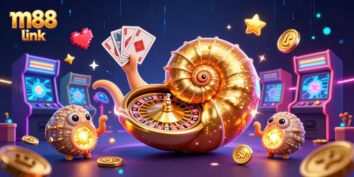 Experience the excitement of betting with m88 link through a vibrant casino-themed digital art scene.