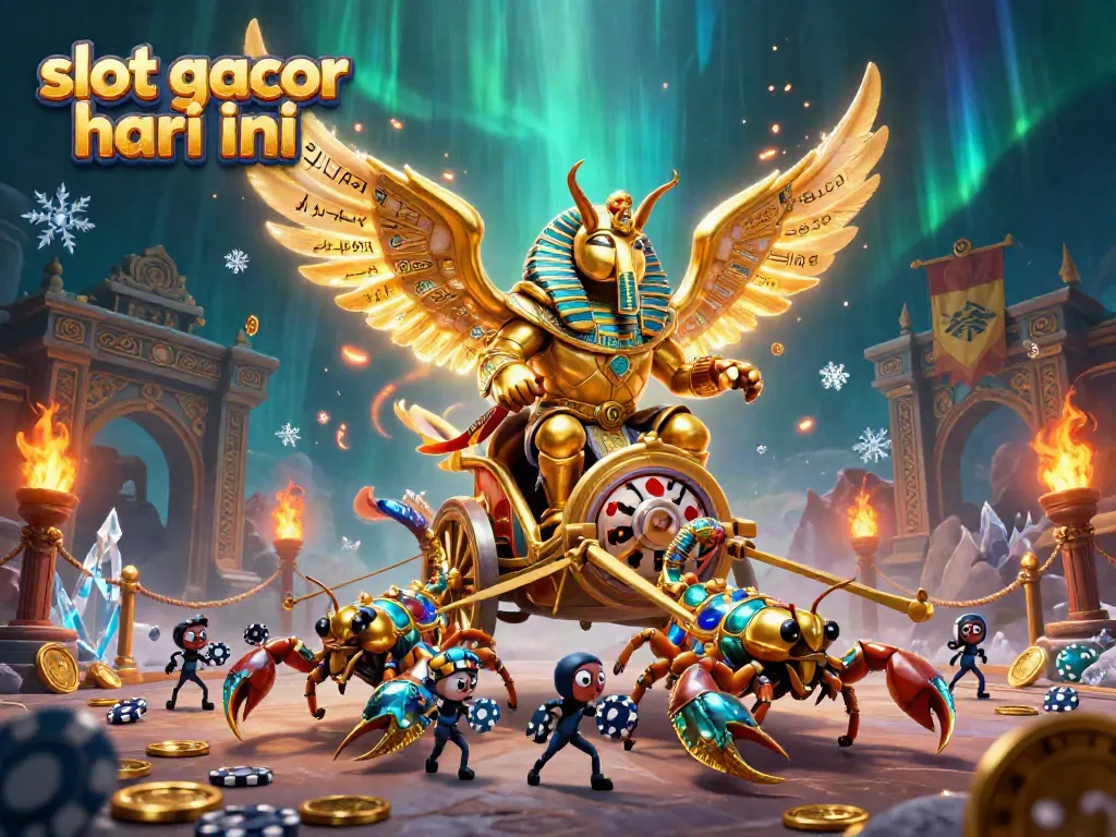 Visualisasi menarik dari slot gacor hari ini dengan karakter unik dan elemen kasino yang kaya untuk menarik pemain.