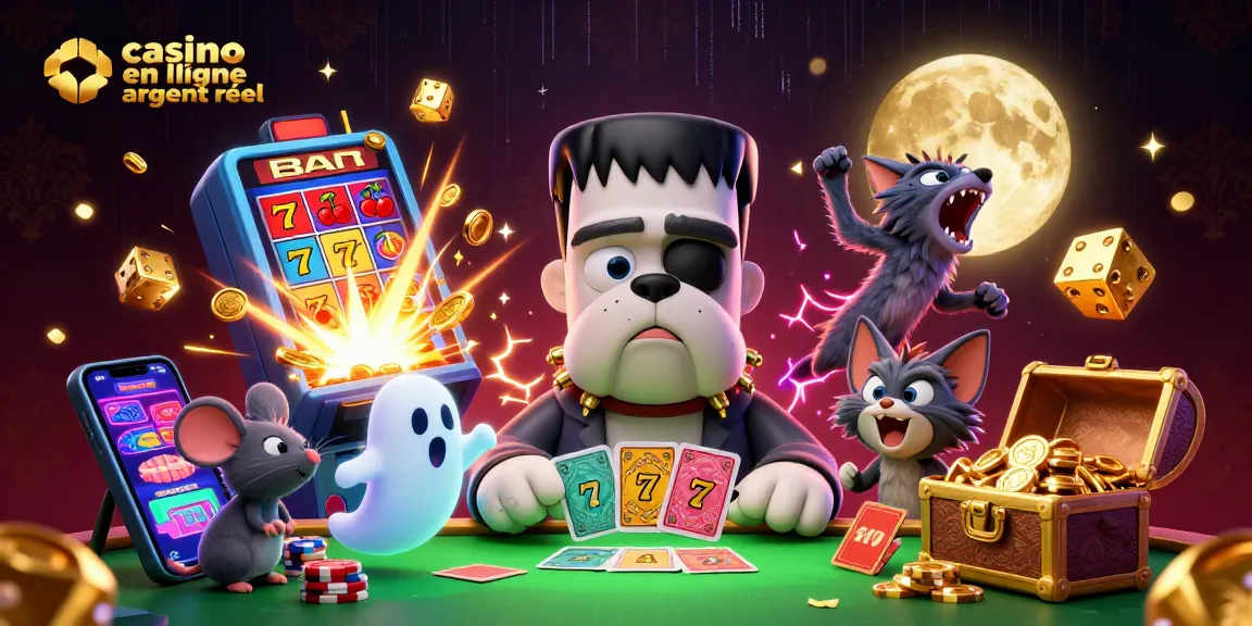 Jouez à des jeux de casino en ligne argent réel avec une ambiance vibrante et des personnages animés.