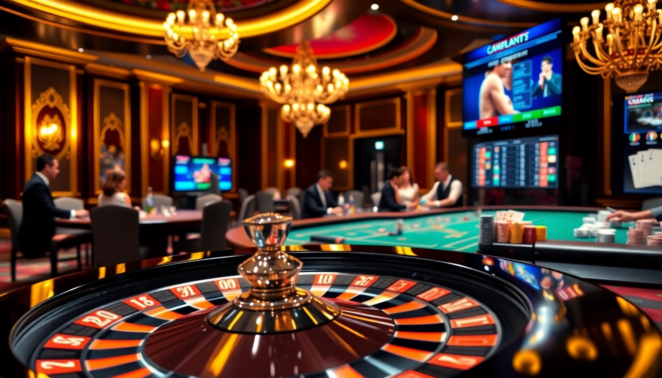 Vivez l'excitation du casino en ligne français à une table de roulette opulente avec des cartes habilement distribuées.