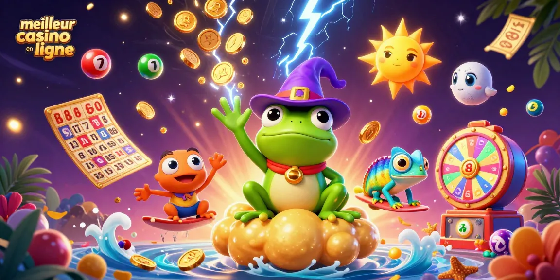 Remportez des gains au meilleur casino en ligne avec notre illustration de magie et de chance.