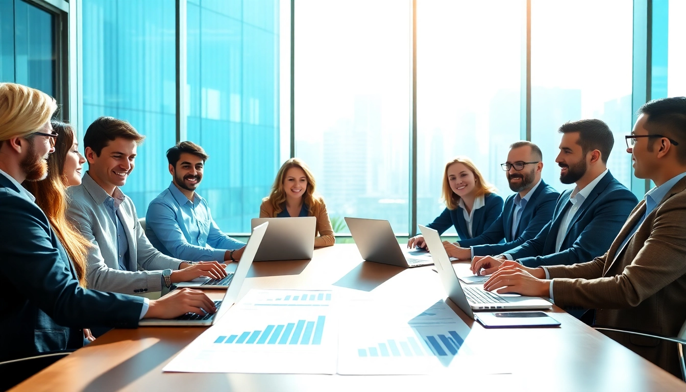 Team analyzing Bid-No-Bid Analysis in a modern business meeting setting.