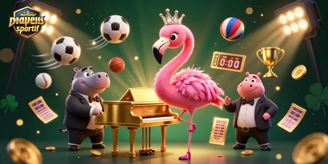 Plonger dans le meilleur site de paris sportif avec une scène dynamique de chanteuse flamant et musiciens, entourée d'éléments de paris.
