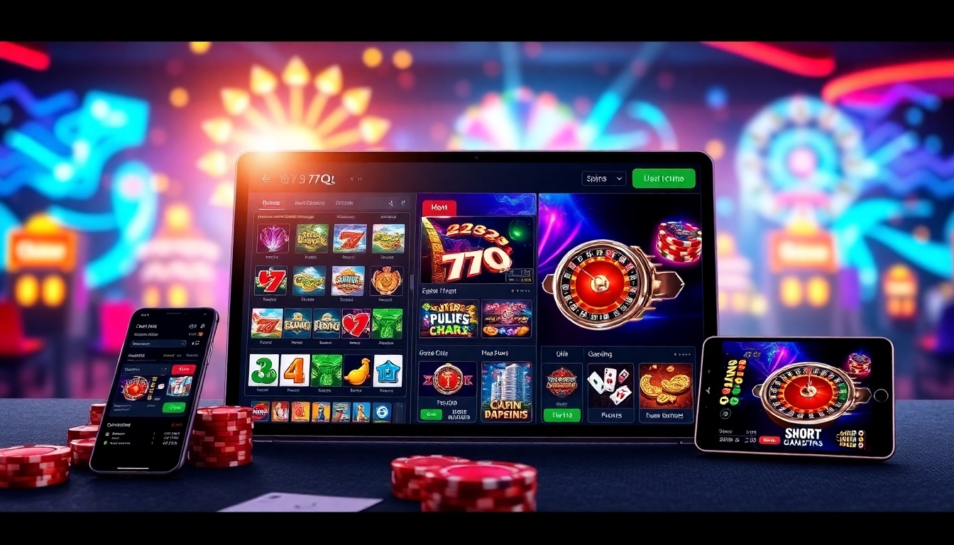 Experimente a empolgante interface de jogos online da 77qq com jogos envolventes e elementos de cassino vibrantes.