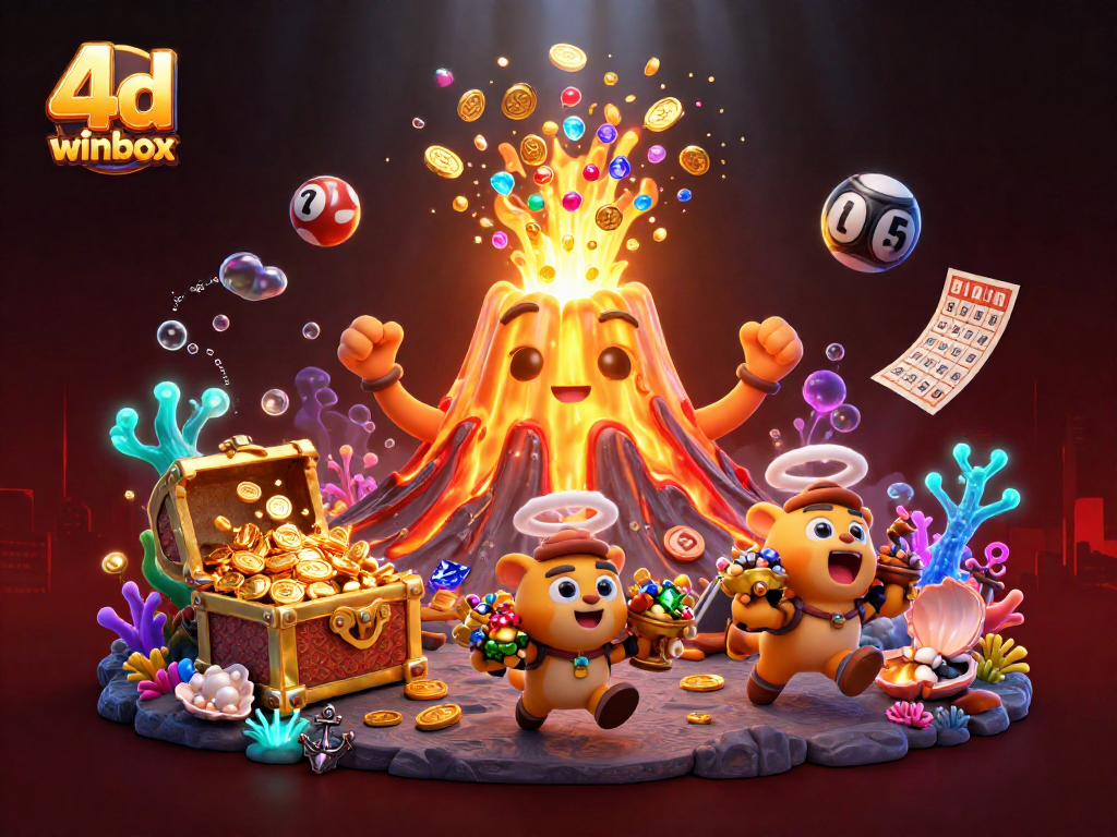 Experience the excitement of 4d winbox lottery with vibrant, energetic graphics of winning moments.