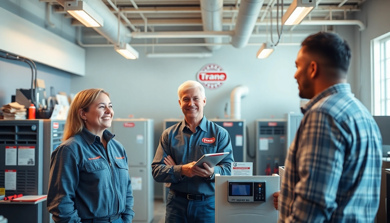 Engage with a Trane furnace dealer showcasing various heat solutions and exceptional customer service.