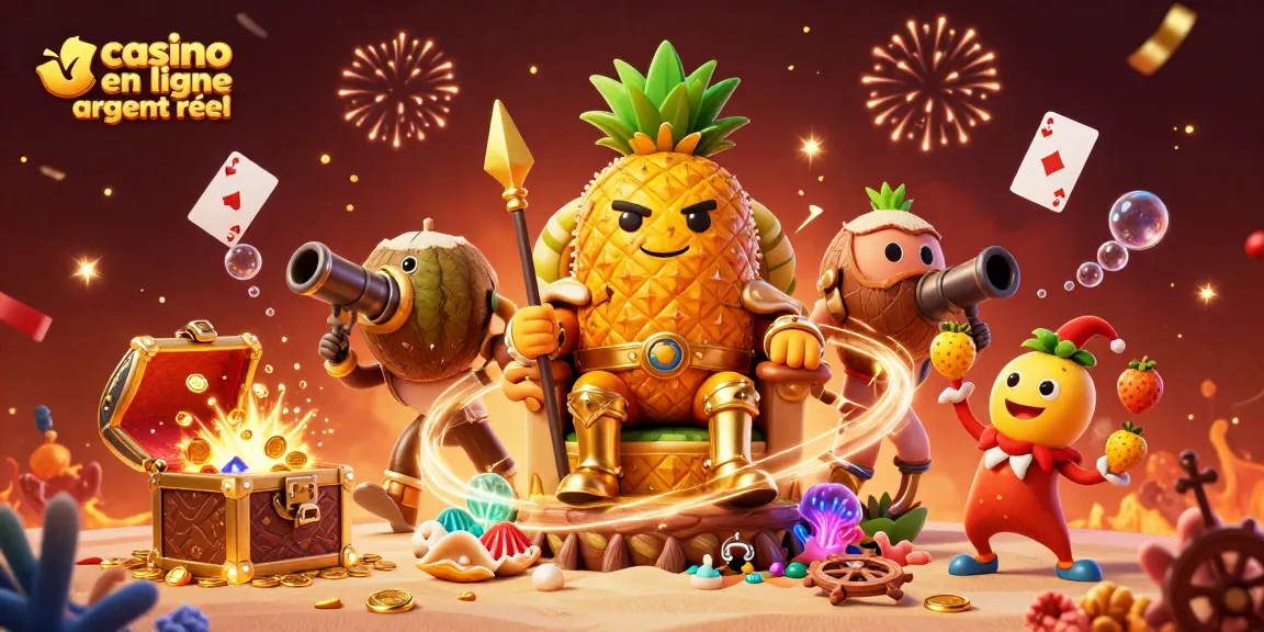 Jouez sur un casino en ligne argent réel avec le roi des ananas et des trésors sous-marins.