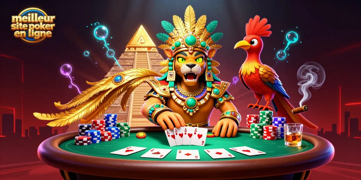 Gagnez avec le meilleur site de poker en ligne en découvrant des parties captivantes entourées de jetons colorés.