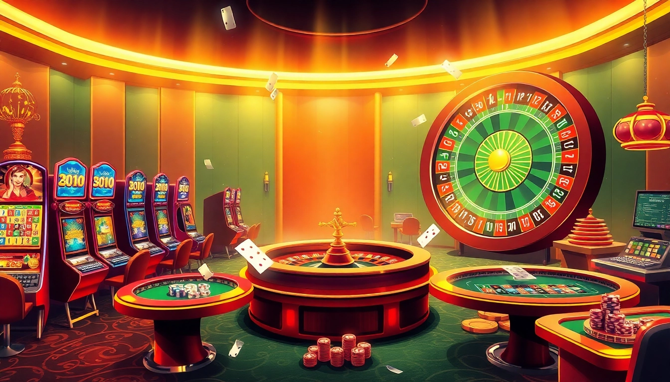 Vivez l'excitation avec le casino en ligne français présentant des machines à sous et des tables de poker.