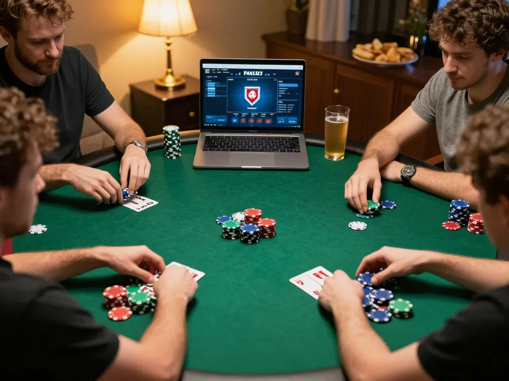 Engaged players at home enjoying their poker games at foreign casinos accepting Italians.