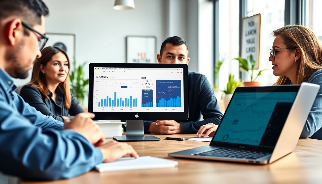 Analyze trends and metrics in an smm reseller panel during a marketing meeting.