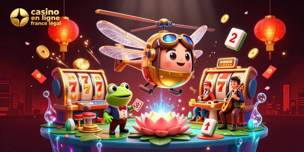 Casino en ligne France légal, le libellule pilote et un croupier de grenouille animant le jeu avec élégance.