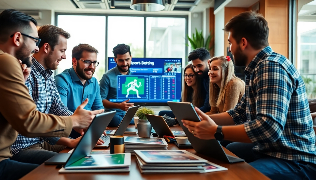 Engaging atmosphere showcasing online sports betting Alabama enthusiasts discussing strategies and odds.