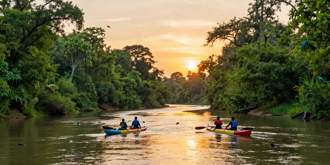 Dandeli resorts: A beautiful view of lush green forests and rivers, perfect for adventure tourism.