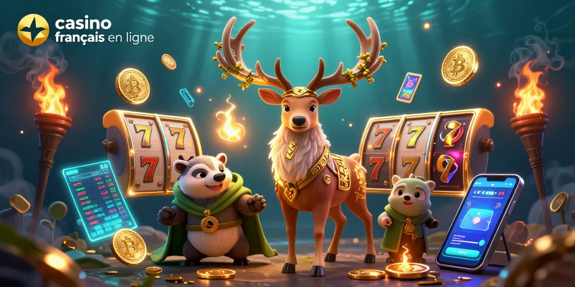 Jouer sur casino français en ligne avec un druid stag, un blaireau sage et des éléments de jeu captivants.