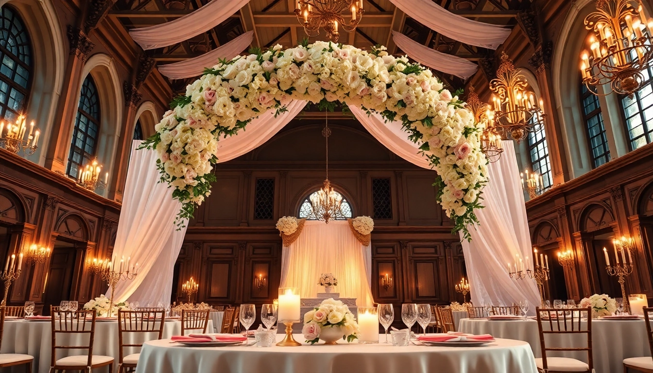 Stunning setup in a Wedding Event Space Jacksonville featuring floral arrangements and elegant decor.
