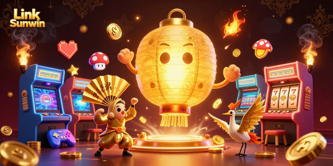 Engage with Link Sunwin's vibrant casino experience featuring dazzling characters and colorful game elements.