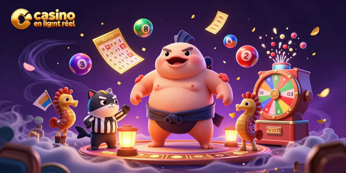 Jouez sur un casino en ligne argent réel avec des éléments animés et une ambiance festive.