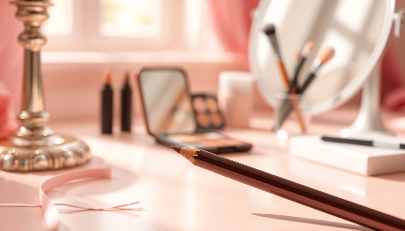 Apply eyebrow pencil light brown to achieve natural, defined brows with a sleek finish.