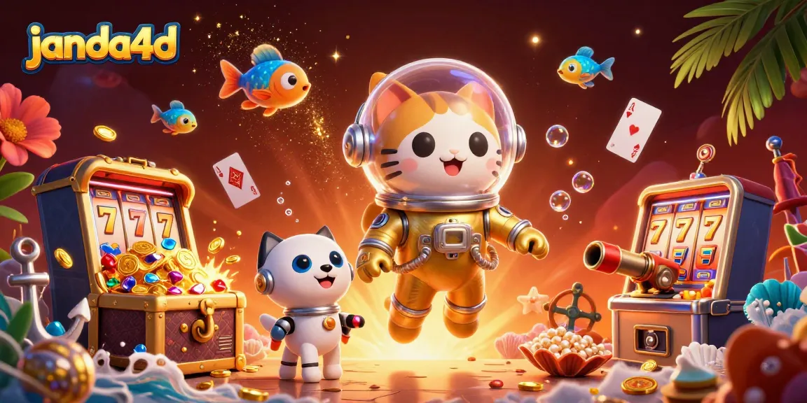 Gambarlah pengalaman luar angkasa inspiratif dengan janda4d dan kucing astronot bersinar dalam permainan slot.