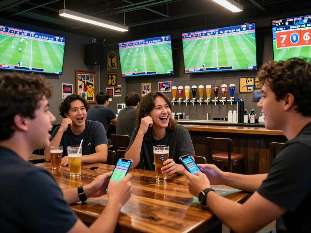 Cà Khịa TV brings the excitement of sports betting to life as fans place bets in a vibrant sports bar.