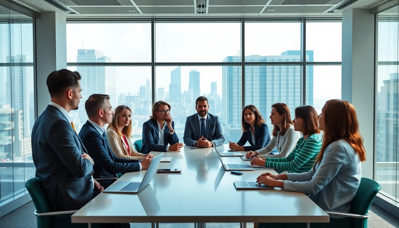 Engaging professionals discussing Public-Private Partnerships in a modern conference room.