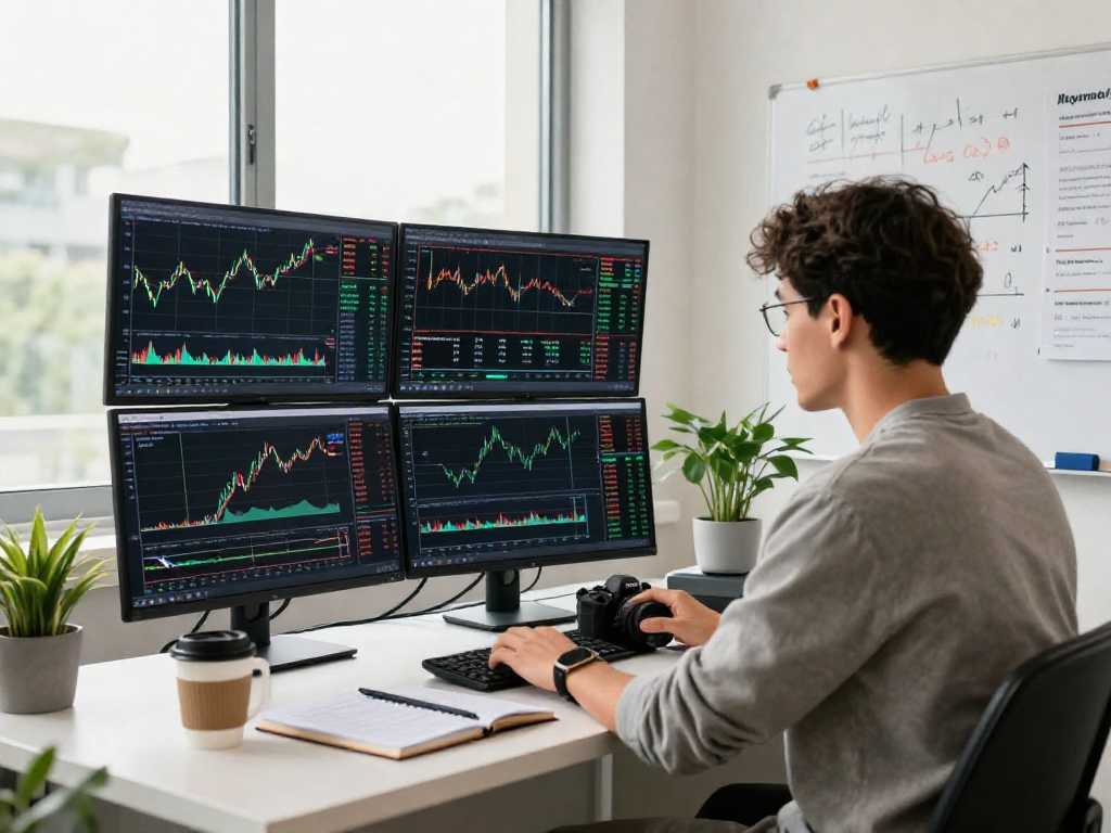 在MetaTrader 5平台操作的交易者，专注于市场深度和自动交易策略的图表分析。