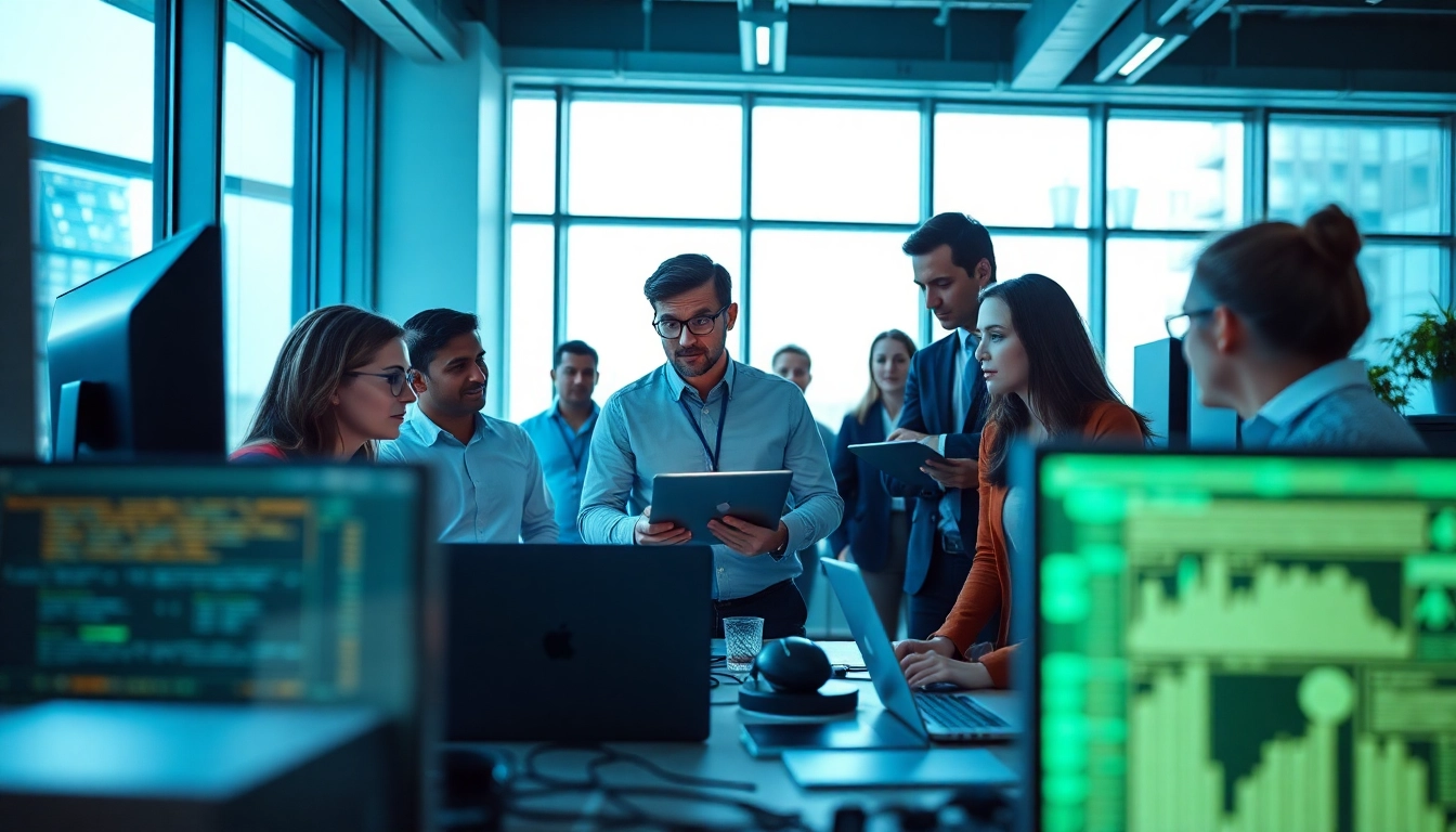 Showcase managed it services lakeland with an engaged IT team in a modern office setting.