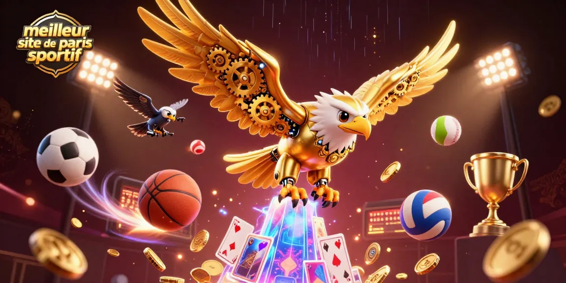 Plongez dans le meilleur site de paris sportif avec cet aigle cyborg parmi Les éléments sportifs dynamiques.