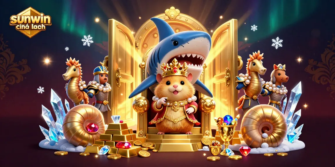 Spin and win with sunwin chính hãng in a vibrant casino scene filled with treasures and excitement.