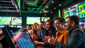 Engage with the best sportsbooks Brazil through a professional sports betting scene displaying exciting betting options.
