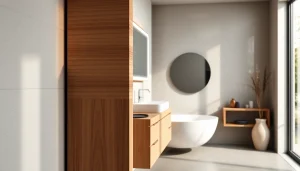 Spiegelschrank LED mit modernem Design und integrierter Beleuchtung im Bad