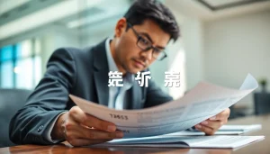 카드깡을 분석하는 비즈니스 전문가의 모습과 재무 문서.