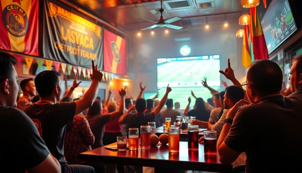 Experience the lively atmosphere of sports betting Mexico with fans engaged at a vibrant sports bar.