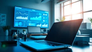 Showcase technology workspace highlighting advanced gadgets and tools for productivity.