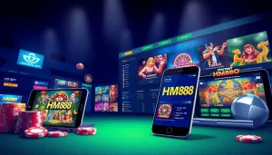 Engaging online gambling interface featuring HM88 link with vibrant games and user-friendly design.