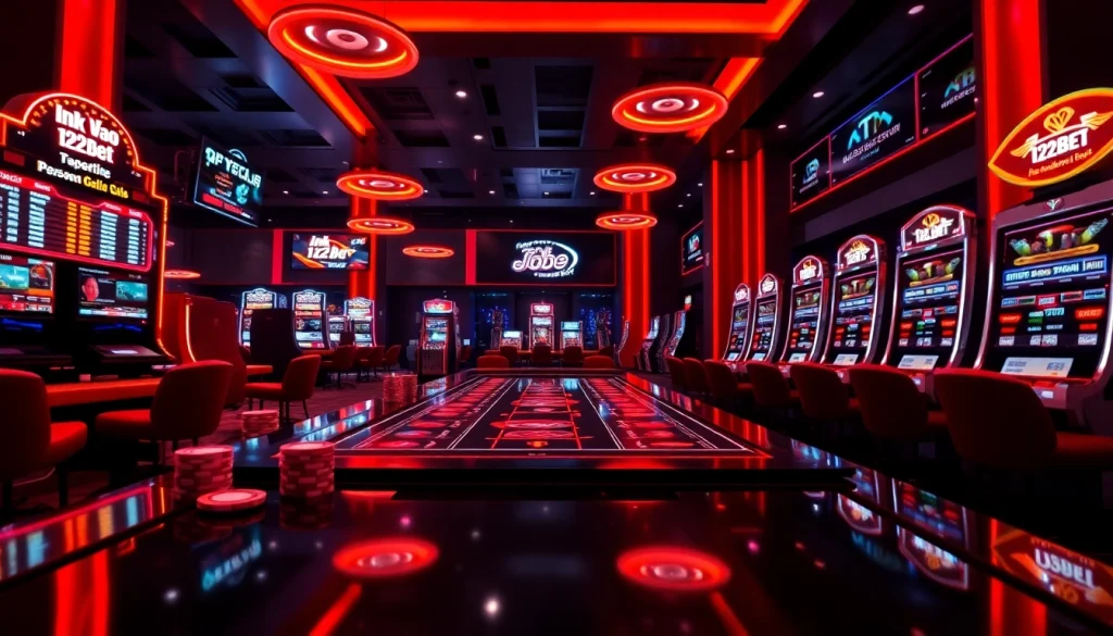 Experience excitement with ink vao 12bet, featuring a modern online casino setup filled with dynamic gaming elements.