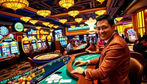 Experience the excitement of betting at https://nhacaita88.contact/ with a vibrant casino scene showcasing players and games.