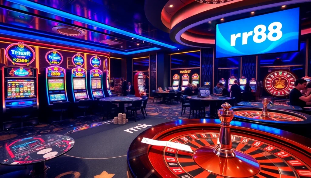 Players enjoying games and placing bets at a luxury casino featuring the rr88 link for an engaging gambling experience.