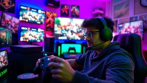 Showcasing Xbox Series X game reviews with a professional gamer in a dynamic gaming setup.