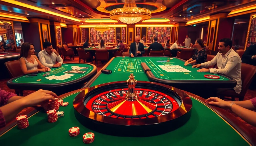 SODO Casino bustling with excitement as players engage in various games at the tables.