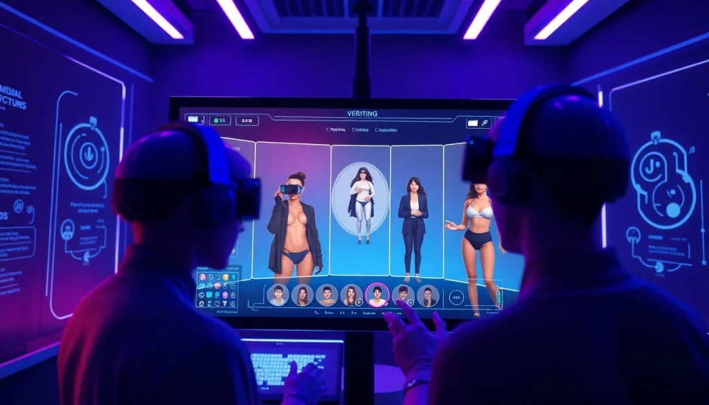 Interactive digital display of character AI NSFW models, showcasing customizable avatars.