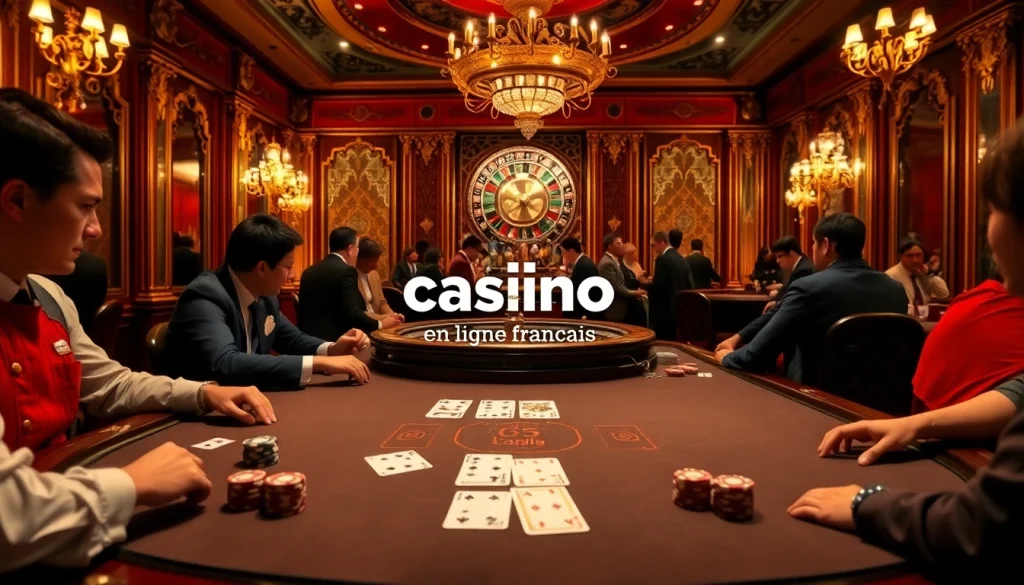 Découvrez l'excitation du casino en ligne français avec du poker à enjeux élevés et une atmosphère luxueuse.