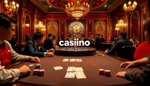 Découvrez l'excitation du casino en ligne français avec du poker à enjeux élevés et une atmosphère luxueuse.